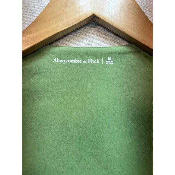 Abercrombie & Fitch Women's Side Ruched Luxe Open Neck Top Sleeveless Sz M Green - Picture 3 of 12